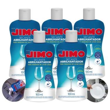 Imagem de Kit 5 Secante Jimo 100ml Realça O Brilho Máquina Lavar Louças