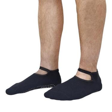 Imagem de Meia Trinys Pilates Sapatilha F-16464 Anti-Derrapante Unissex, Preto, 