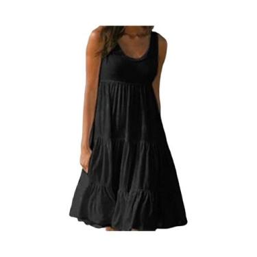 Imagem de Vestido Midi Feminino Sexy Sem Mangas E Decote Nas Costas, Elegante, L