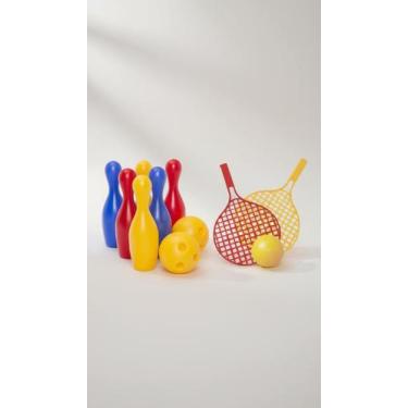 Imagem de Jogo Boliche Infantil 6 Pinos + 3 Bolas + 2 Raquetes - Congratulations