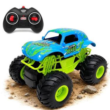 Imagem de Carrinho Controle Fusca Monster Off Road 2.4GHz Recarregável Luz Pneus