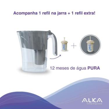 Imagem de Jarra Purificadora de Água Alcalina Alka com 1 Refil Extra, Cinza, 27 
