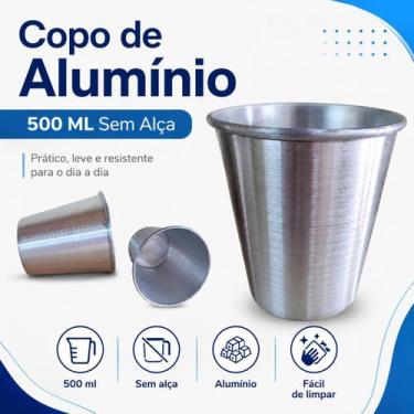 Imagem de Copo de Alumínio 500 ml Sem Alça Leve e Resistente - Jaysan