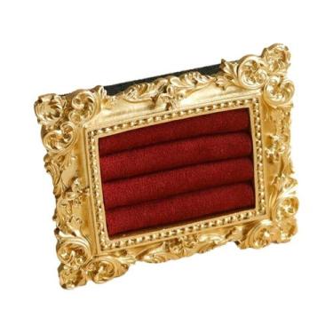 Imagem de Suporte Expositor De Anéis De Ouro, Bandeja De Veludo Para Brincos Com