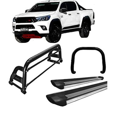 Imagem de Kit quebra mato+Estribo Pers +Santo Ant H2 Hilux 16/20 Preto