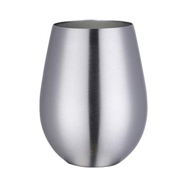 Imagem de Yajun Copo de vinho inoxidável Teel copo reutilizável caneca de café copo portátil para casamento, casa e ar livre, prata