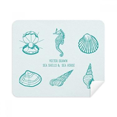 Imagem de Pano de limpeza azul hipocampo Marine Life padrão limpador de tela 2 peças tecido de camurça