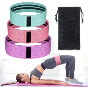 Imagem de Kit 3 Faixas Elásticas De Exercício Hip Resistance Bands