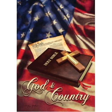 Imagem de "God and Country " - Patriótico - Dupla face, tamanho padrão, 71 x 101 cm Bandeira decorativa