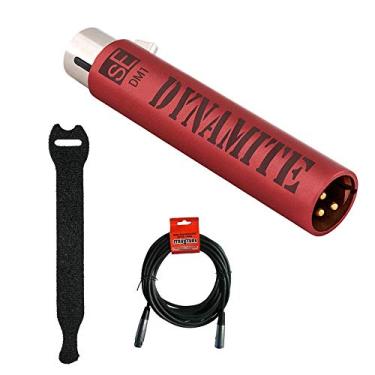 Imagem de sE Electronics Pré-amplificador de microfone em linha Dynamite Active da DM1 com 10 alças de fixação de toque e pacote de cabo XLR-XLR de 50 cm