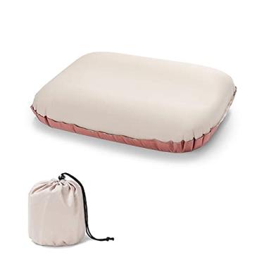 Imagem de Qudai Almofada de acampamento ao ar livre 3D Esponja Inflável Travesseiro Ultraleve Portátil para Escritório Doméstico Travesseiro de Dormir Travesseiro de Ar de Viagem Inflação Automática Almofada de