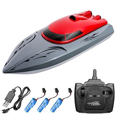 Imagem de Qudai 806 2.4G barco RC barco com controle remoto 20 km/h brinquedo à prova d'água de alta velocidade barco RC barco de corrida presente para crianças