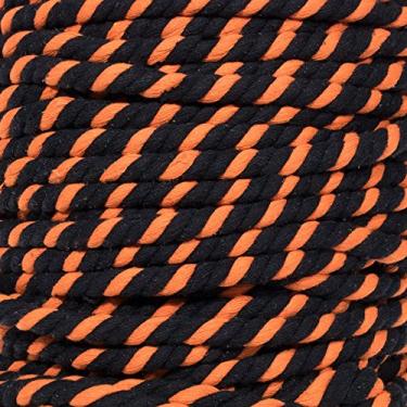 Imagem de Corda artesanal de algodão natural torcido tricolor (1/2 polegada, lanterna Jack O, 30 m)