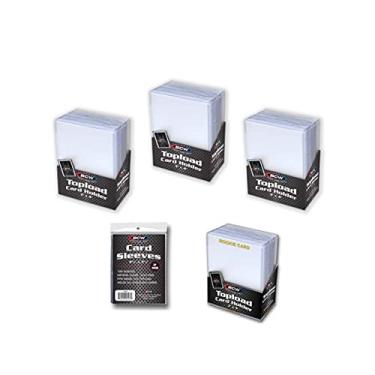 Imagem de BCW Combo Toploader e Manga de Cartão: 100 Mangas + 75 Toploaders (25 Padrão + 25 Novatos) em Polipropileno, Aberto no Lado Curto