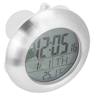 Imagem de Relógio de chuveiro com ventosa Hyuduo, relógio de parede digital à prova d'água para banheiro, temperatura, tempo com segundos, calendário mês data dia, outros produtos de higiene pessoal