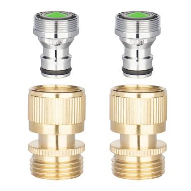 Imagem de WHK Adaptador de torneira de conexão rápida para cozinha, adaptador de lavadora portátil para torneira de pia de banheiro 15/16" - 27 m ou 55/64" - 27F x 3/4" GHT fêmea para arruela, pia interna (2 pacotes)