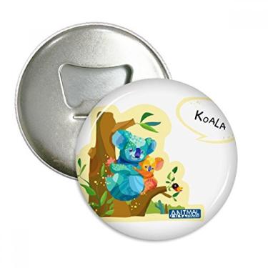 Imagem de Emblema multifuncional com ímã de geladeira e coala australiana e eucalipto aquarela