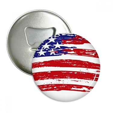 Imagem de Stars And Stripes Bend America Country Flag abridor de garrafas ímã de geladeira emblema multifuncional