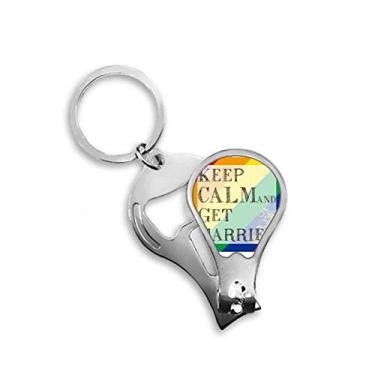 Imagem de Chaveiro abridor de cortador de unhas LGBT Rainbow Flag Get Married