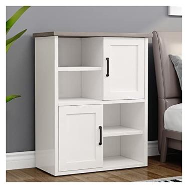 Imagem de KIZQYN Estante Estante Estante com Porta Piso Estante Simples Sala de Estar Quarto Varanda Armário de Armazenamento Estante Estante