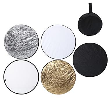 Imagem de Refletor de luz redondo dobrável, refletor de disco redondo dobrável leve com bolsa de armazenamento para interior para fotografia de retrato para exterior