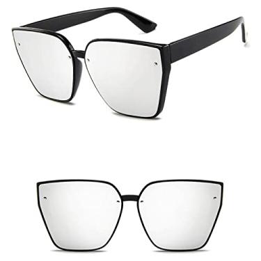 Imagem de Óculos de sol quadrado feminino vintage oversized design olho de gato óculos de sol feminino oceano cor gradiente cateye oculos de sol, 4, tamanho único