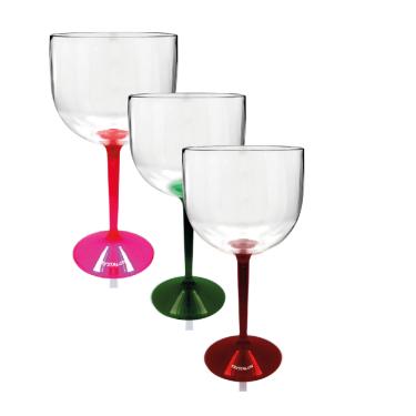 Imagem de Kit 3 Taças Gin Bicolor Rosa, Verde e Vermelho Acrílico KrystalON