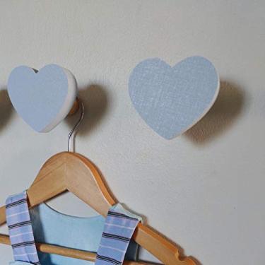 Imagem de 2 Penduradores De Parede Coração Colorida Mdf Laminado