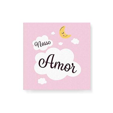 Imagem de Arte Maníacos Quadro Decorativo em Tela Canvas Nosso Amor Fundo Rosa - 50x50cm
