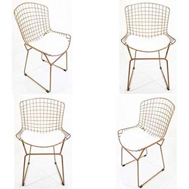 Imagem de Kit 4 Cadeiras BERTOIA cobre assento branco - Poltronas do Sul