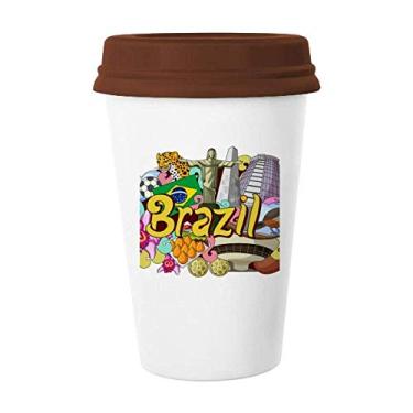 Imagem de Caneca de grafite de futebol Oscar Niemeyer Brasil, copo de cerâmica para copo de café