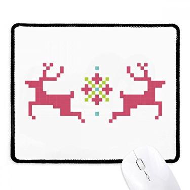 Imagem de Mousepad Christmas Deer Snow Pixel Tapete de borracha para jogos