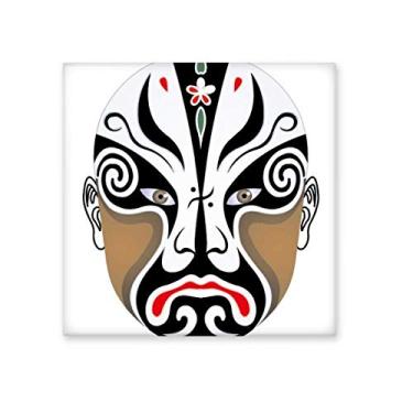 Imagem de Pedra adorna de tijolo vitrificado com azulejo de cerâmica colorido da cabeça de ópera de Pequim