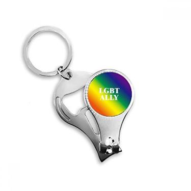Imagem de Gradiente LGBT Ally Rainbow Homo Chaveiro Abridor de Mamadeira