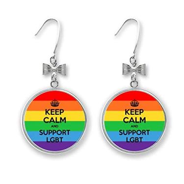 Imagem de Brincos de laço com bandeira bissexual, lésbica, gay, transgênero, LGBT, gancho perfurado