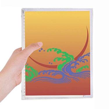 Imagem de Caderno de folhas soltas com flores da cultura japonesa para diários de papelaria recarregável