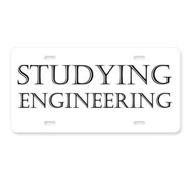 Imagem de DIYthinker Placa de licença com frases curtas para estudar, engenharia, decoração de aço inoxidável para automóvel