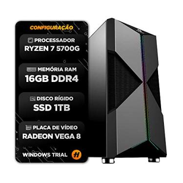 Imagem de PC Gamer Hertz Ryzen 5700G, 16GB RAM, SSD 1TB, Vega 8, Gabinete RGB – Potência e Visual para Gamers Exigentes