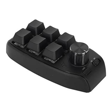 Imagem de Bewinner Teclado mecânico para jogos, mini teclado, 6 teclas, 1 botão vermelho, função personalizável, Plug and Play, teclado programável para mídia de escritório de jogos (USB com fio)