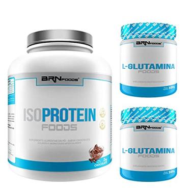 Imagem de Kit Iso Protein 2kg Chocolate + 2 x Glutamina 300gr - BRNFOODS