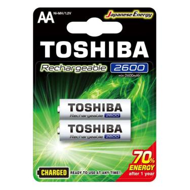 Imagem de Pilha Recarregável AA 2600mAh Toshiba 2 Unidades