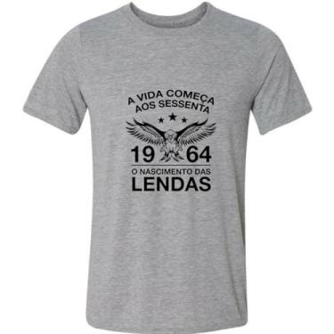 Imagem de Camiseta A Vida Começa aos Sessenta 60 Anos 1964 Lendas