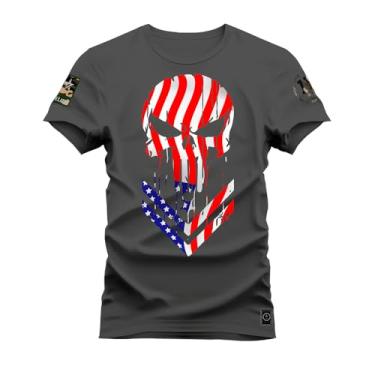 Imagem de Camiseta Premium Estampada Algodão 30.2 American Star Grafite G