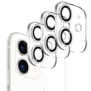 Imagem de Dengduoduo 【Pacote com 3】 Protetor de lente de câmera para iPhone 11 e iPhone 12 Mini, Ultra HD, vidro temperado, dureza 10H, antiarranhões, compatível com capas, fácil de instalar [sem afetar fotos noturnas]