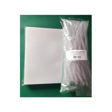 Imagem de Kit p/Encadernação A4 50 CAPA TRANSPARENTE LINE + 50 CAPA PRETO COURO + 50 ESPIRAIS 12 mm TRANSPARENTE
