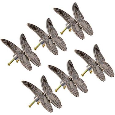 Imagem de 6 Peças, Puxador Antigo, Puxador em Forma de Borboleta, Puxador de Gaveta de Armário, Puxadores de Ferragens de Móveis de Cozinha (Distância do Furo: 32 mm)