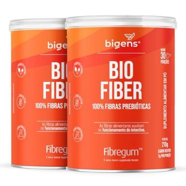 Imagem de Bio Fiber, 100% fibra solúvel prebiótica, Fibregum™, Goma Acácia, 210g, Bigens Kit 2x 210g (Kit 2, Neutro)