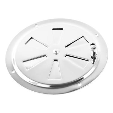 Imagem de MARINE CITY Tampa de ventilação redonda de aço inoxidável 304 - Placa de ventilação de cabine | Placa de grelha de ventilação de ar borboleta com botão lateral | 12,7 cm de diâmetro - Ideal para