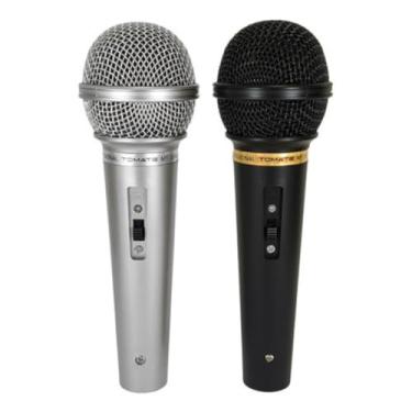 Imagem de Kit 2 Microfones Profissional Duplo Karaoke Igreja Com Fio