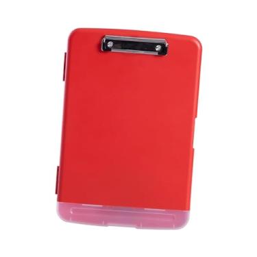 Imagem de shamjina Prancheta com armazenamento e suporte para caneta, tamanho a4, organizador de área de transferência, ferramenta de papelaria de alta capacidade, pasta, Vermelho